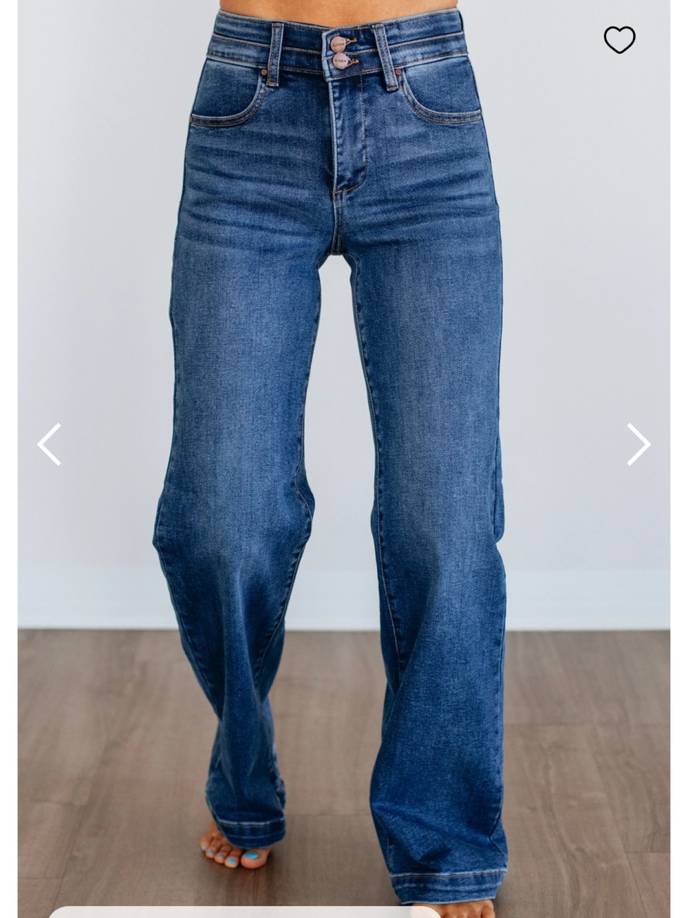 Kancan Double Button High Rise Flare  Jeans